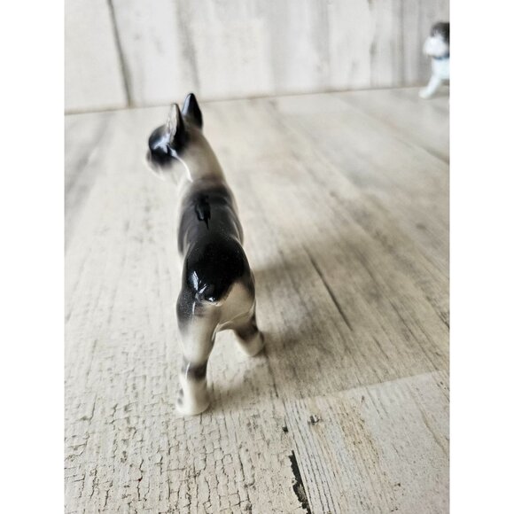 Vintage boxer‎ puppy statue porcelain figurine black white decor - Picture 3 of 8